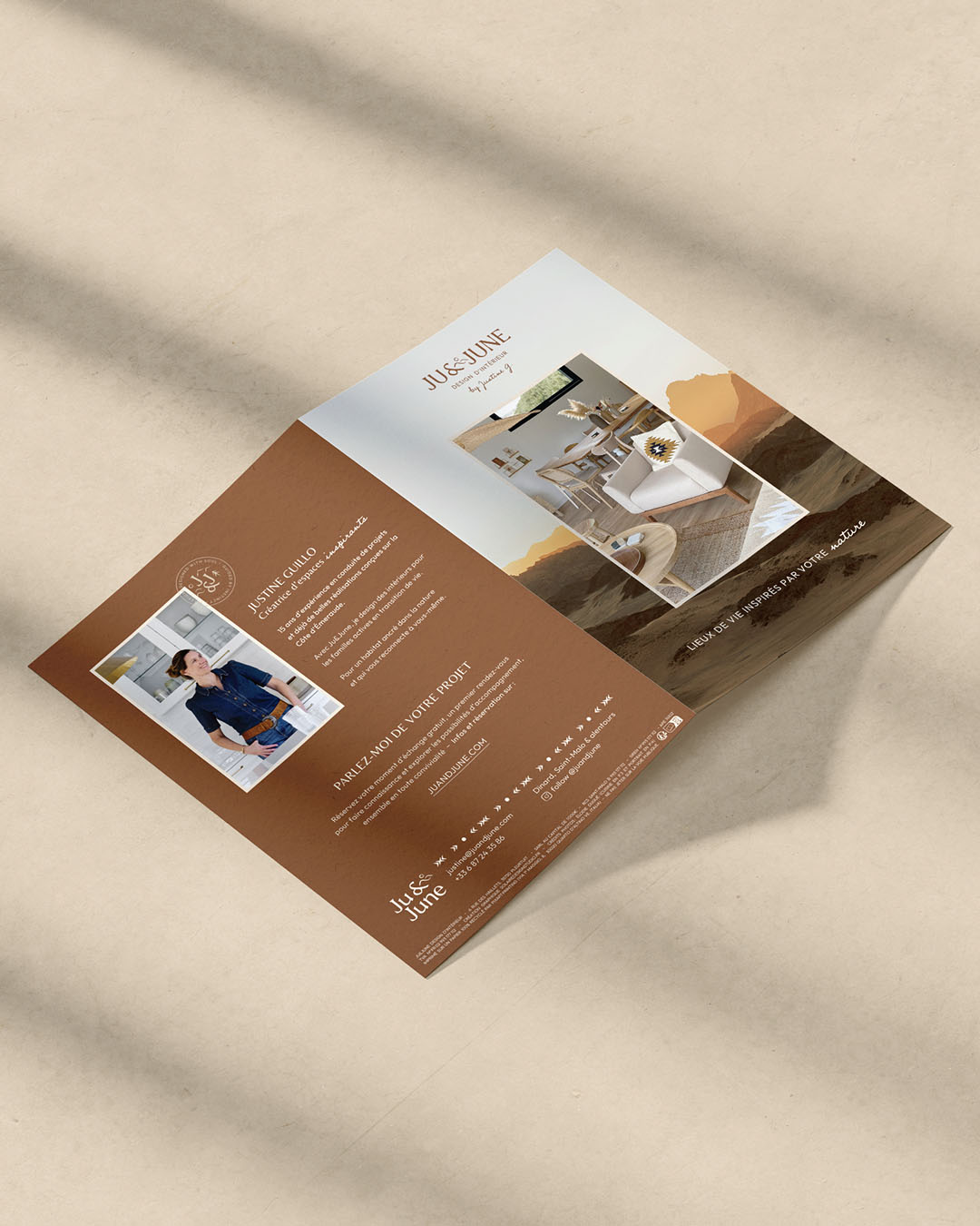 Dépliant papier publicitaire pour Ju&June